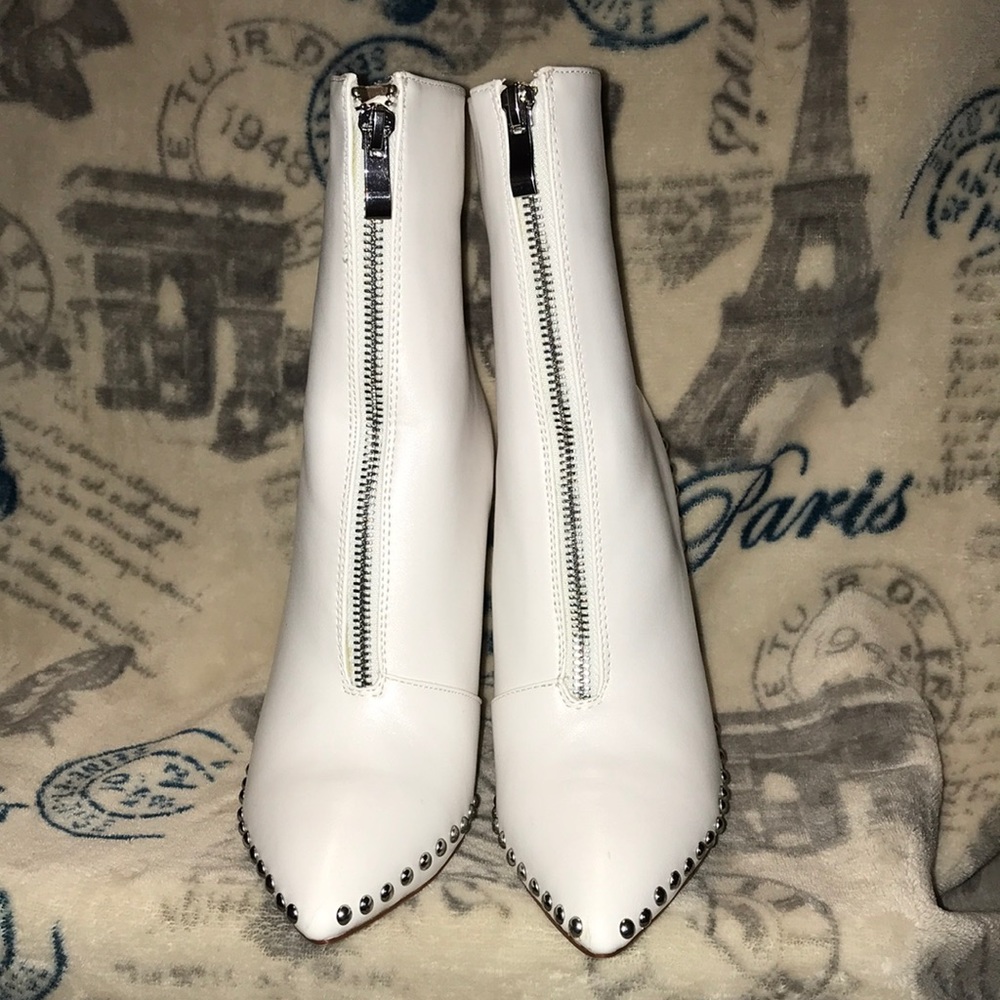 Wild Diva Winter White Studded Booties
